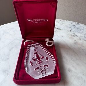 Waterford Crystal 12 Days Of Christmas VTG Etched Glass Ornament